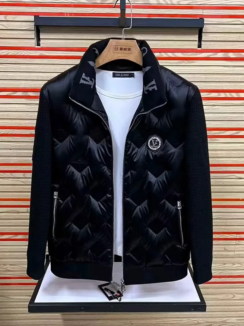 

Высококачественная мужская вязаная куртка с воротником-стойкой, осенне-зимняя новинка, молодежная повседневная антибактериальная верхняя одежда