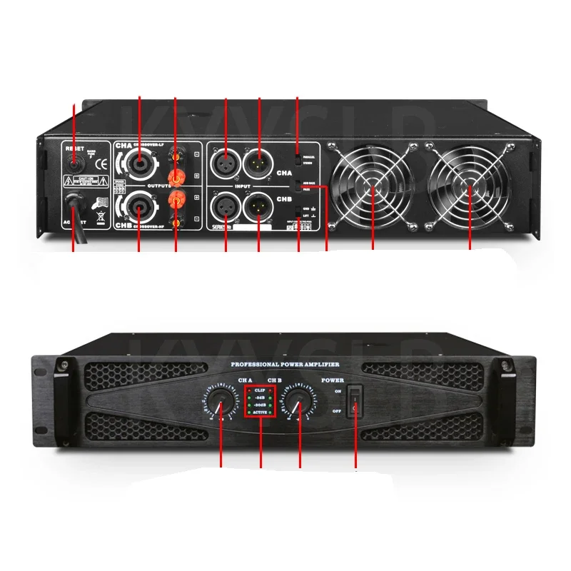 Two Channel High-power Professional Power Sound Amplifier for Audio System