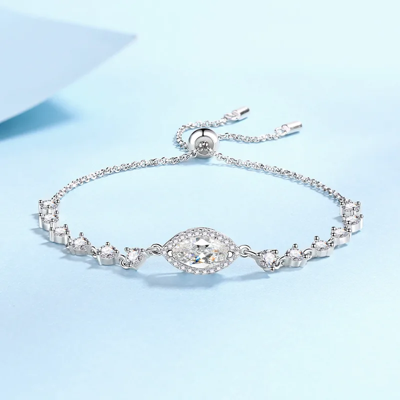 Daily Versatile Minority  Women Light Luxury Bracelet 1ct Moissanite PT950 Platinum | Casual matching enhances charm easily
