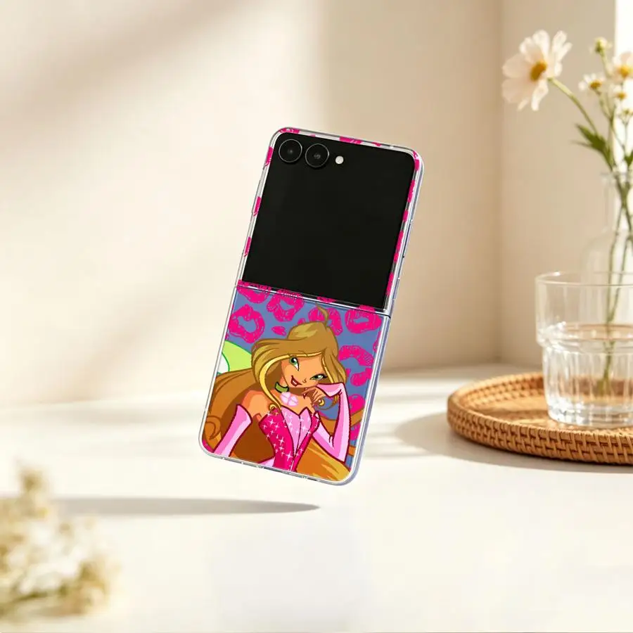 Phone Funda Case for Samsung Galaxy Z Flip 8 Z Flip 7 6 5 4 3 Flip7 FE Flip5 Flip6 Flip4 Flip3 Cute W-Winx Clubs