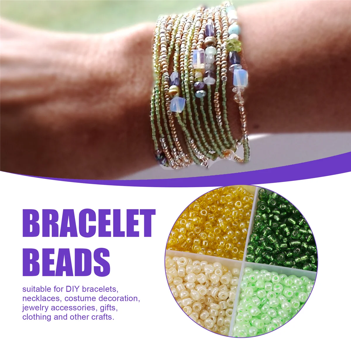 HOT Seed Beads for Bracelets 24 Colors 3mm Colored Small Glass Beads for Bracelets Jewelry Making Crafts 12000 Pcs