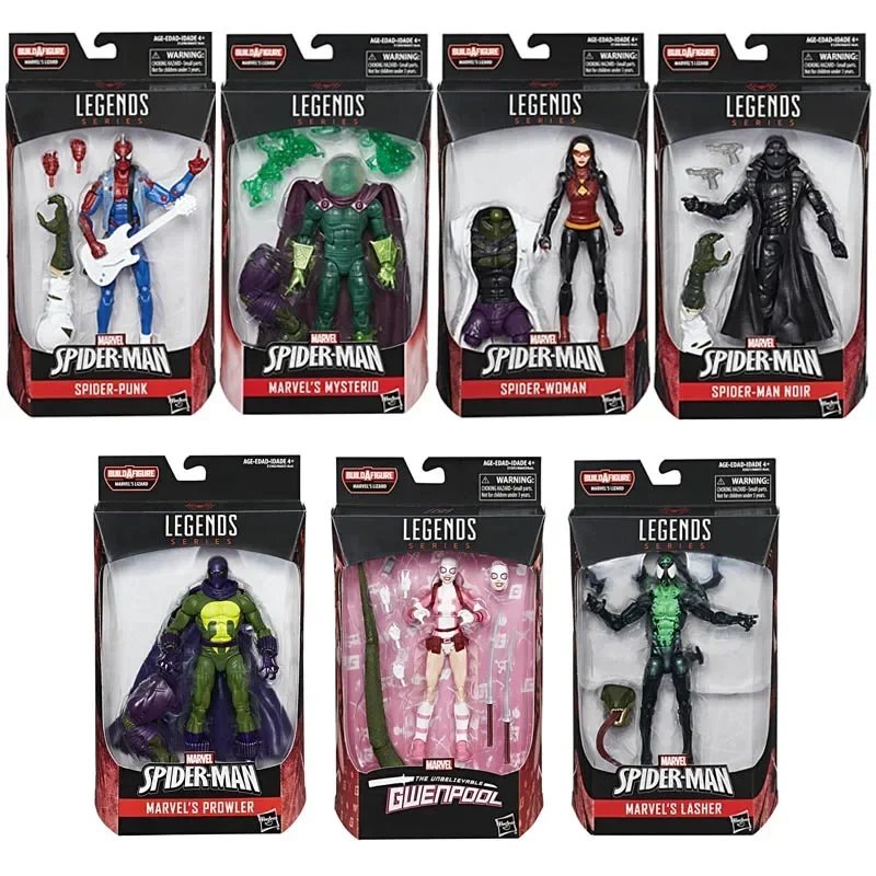 Hasbro Marve Spider-Man Lizard Gwenpool Prowler Mysterio Movie & TV  Peripheral Collection Model Ornament Action Figures