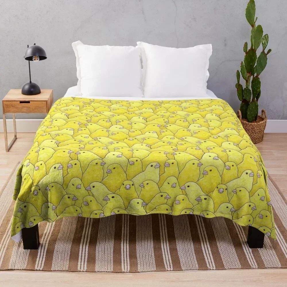 

Yellow Canary Pattern Throw Blanket Cozy Throw Blanket Birthday Gift for Him Her