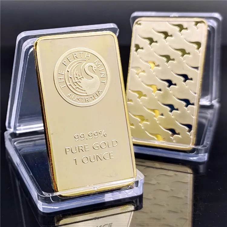 Newest Design Australian Commemorative Bar Square Gold Bar Swan Commemorative Bar