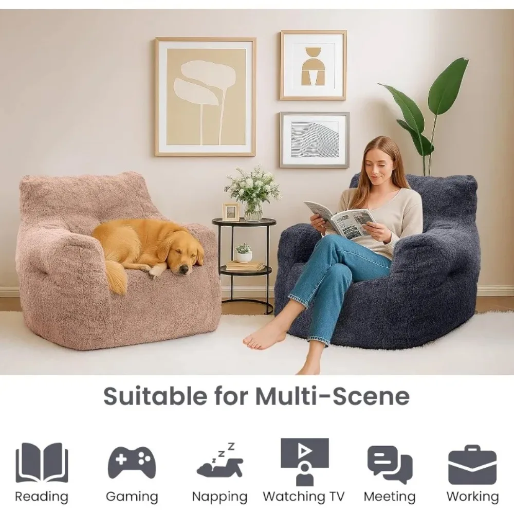 كرسي مطبخ منزلي مع حشو، أريكة بين باج مع حشوة ناعمة معنقدة، أريكة رقيقة وكسولة، كراسي بين باج مريحة ومريحة #5