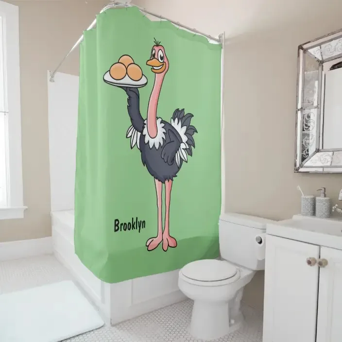 Funny african birds cartoon illustration shower curtain bathroom curtain with hook bathroom curtain l220cm hoopoe shower curtain