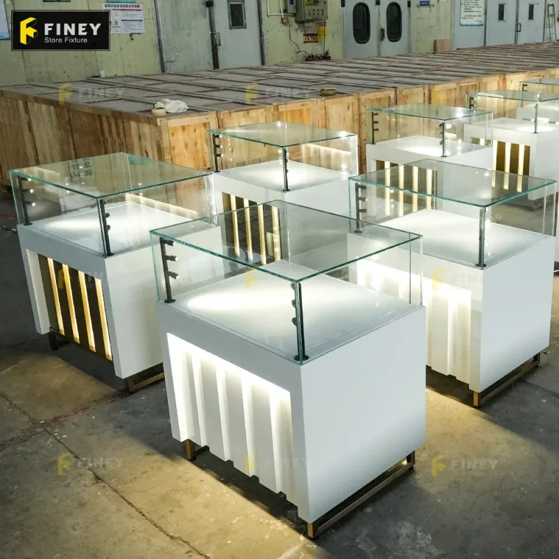 

Customize.Customized Led Lighting Wooden Grille Makeup Shop Display Cabinet Shopping Mall Beauty Perfume Store Display Showcase