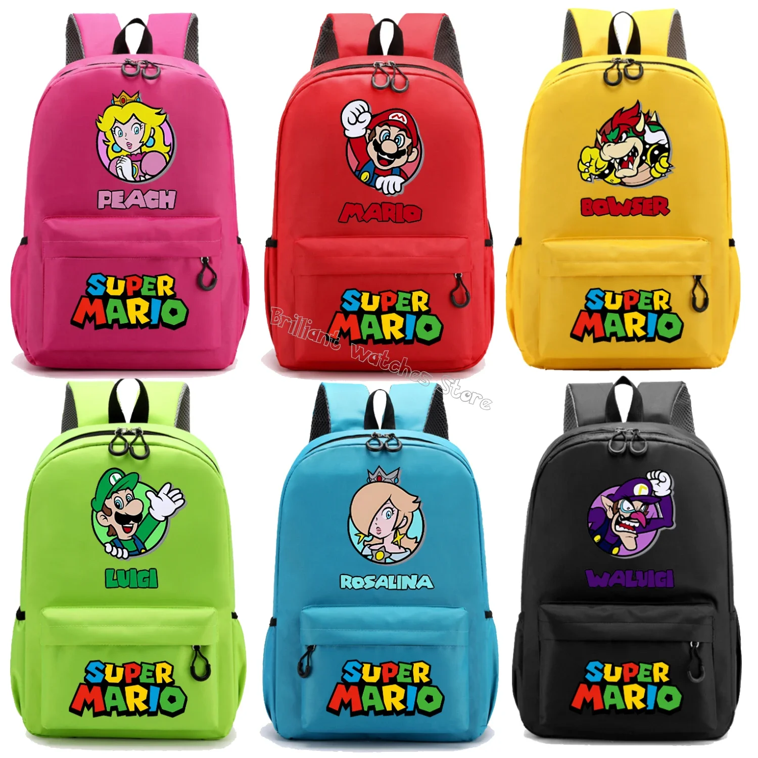 حقيبة ظهر سوبر ماريو بروس للأطفال حقيبة مدرسية كرتونية عصرية للأولاد والبنات حقيبة تخزين ذات سعة كبيرة هدية للأطفال