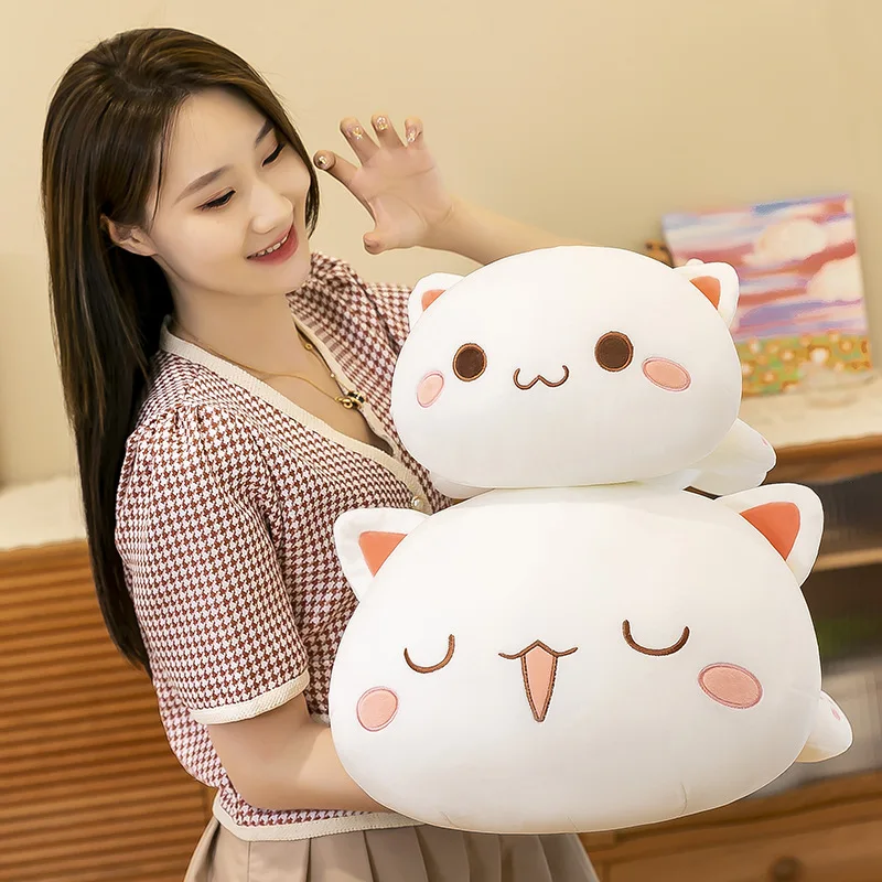 Pluszowa maskotka Mitao Cat Kawaii 40-70 cm, super miękka, wypchana zabawka, poduszka dla dzieci, uroczy wystrój pokoju, prezent urodzinowy dla dzieci, prezent świąteczny.