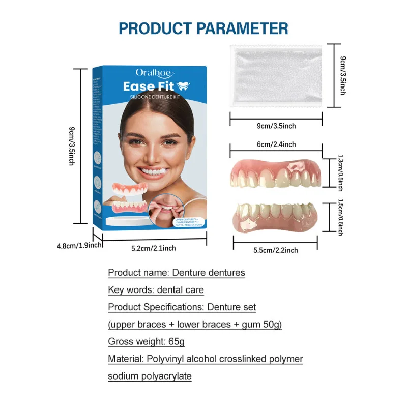False Teeth Beauty Kits Perfect Laugh Veneers Fake Tooth Seamless Denture Oral Hygiene Care Whitening Teeth Simulation Braces