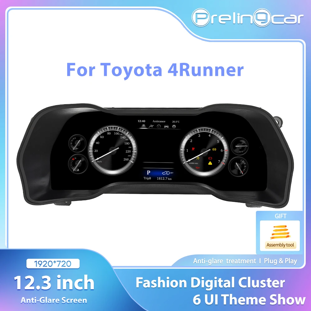 Prelingcar Digital Dashboard For Toyota Super 4 Runner Car Lcd Panel Speedometer Virtual Cockpit