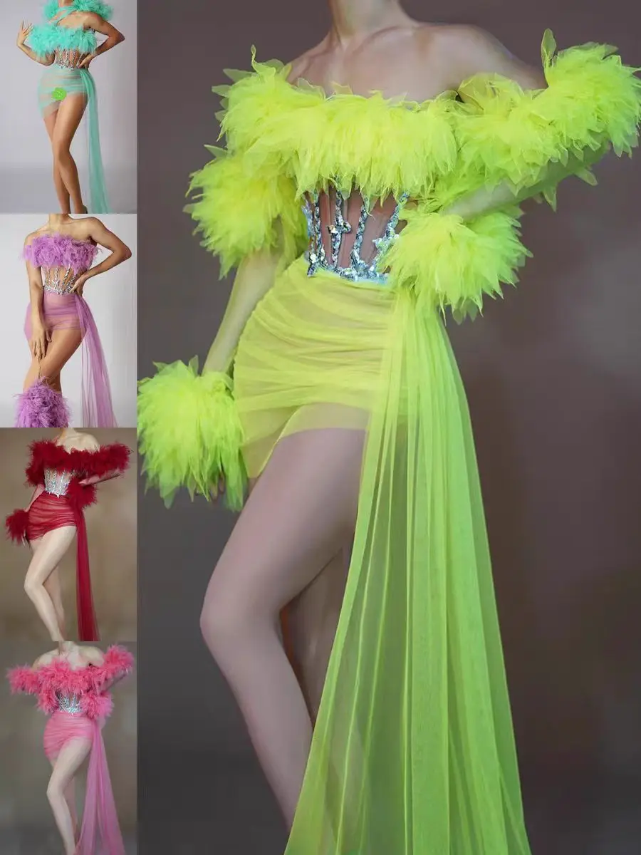 Personalisiertes dunkles Tube-Top, sexy ultrakurzer Geburtstagsparty-Prinzessinnenrock, Damen-Gruppenbühnen-Singkostüm – Detail 8