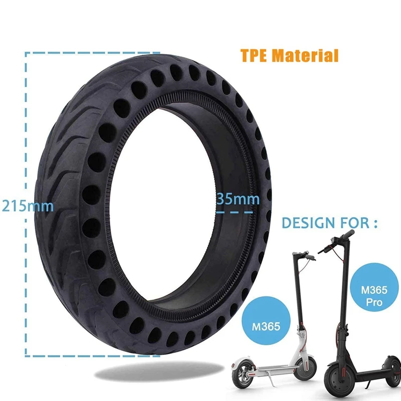 Solid Tire For Xiaomi M365 Electric Scooter Tyre, 8.5 Inches Shock Absorber Non-Pneumatic TPE Durable Tyre Wheel