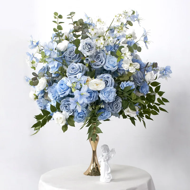 

Guangqianfeng 60cm blue green plant flower ball wedding table decoration center flower stage background display simulation flowe
