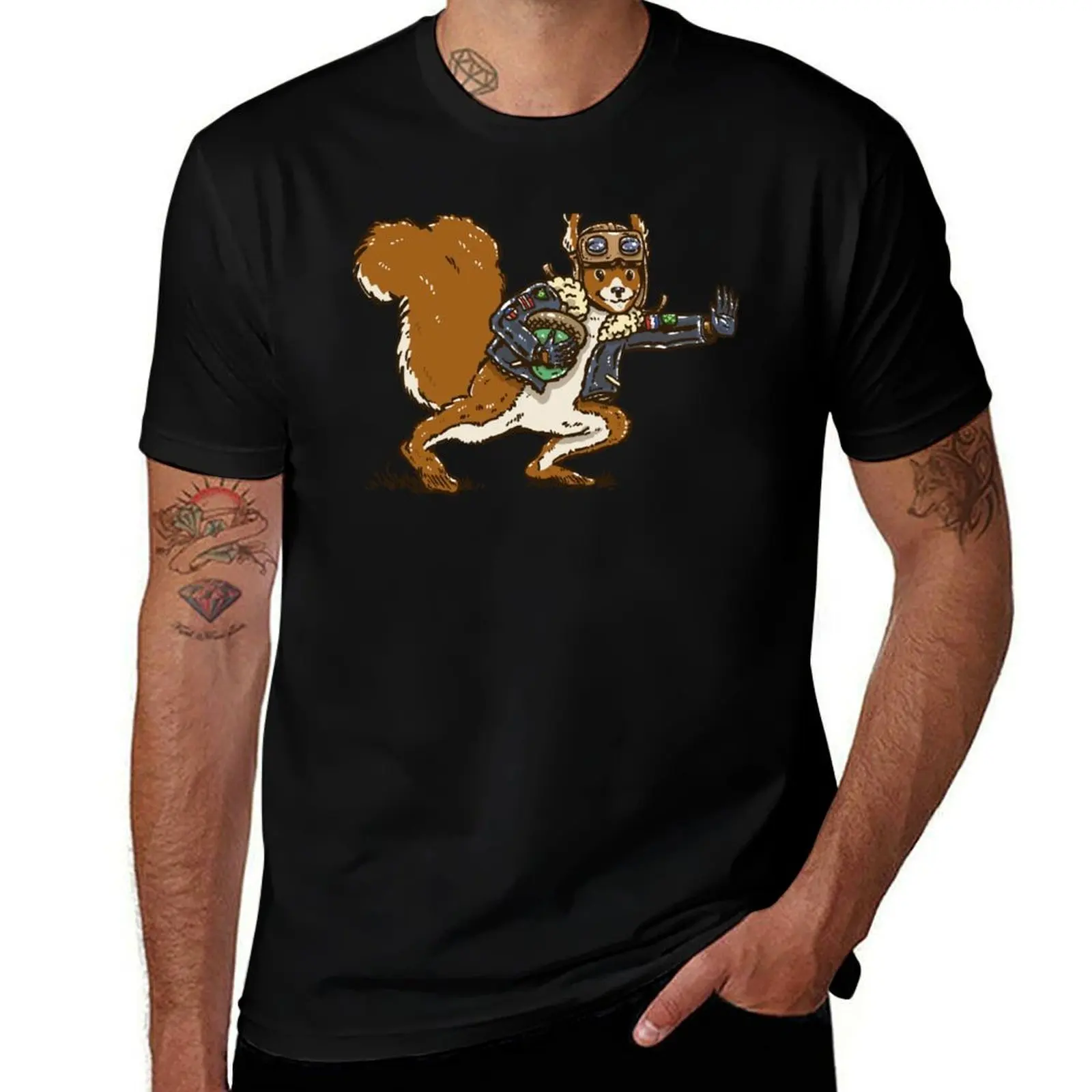 Squirrel with an acorn T-Shirt Trendy Pattern for Men T-Shirt