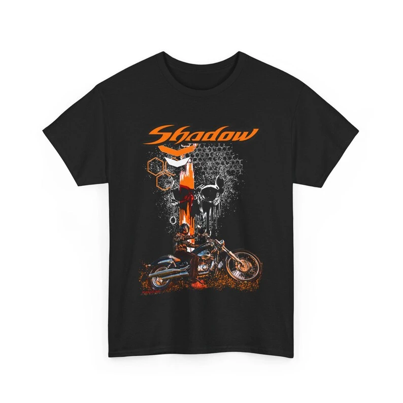 Hot Shadow T Shirt The Biker Skull Motorcycle Tee for V Twin Cruiser Fans Rider Top Custom Attitude Gift Cotton T-shirt Unisex