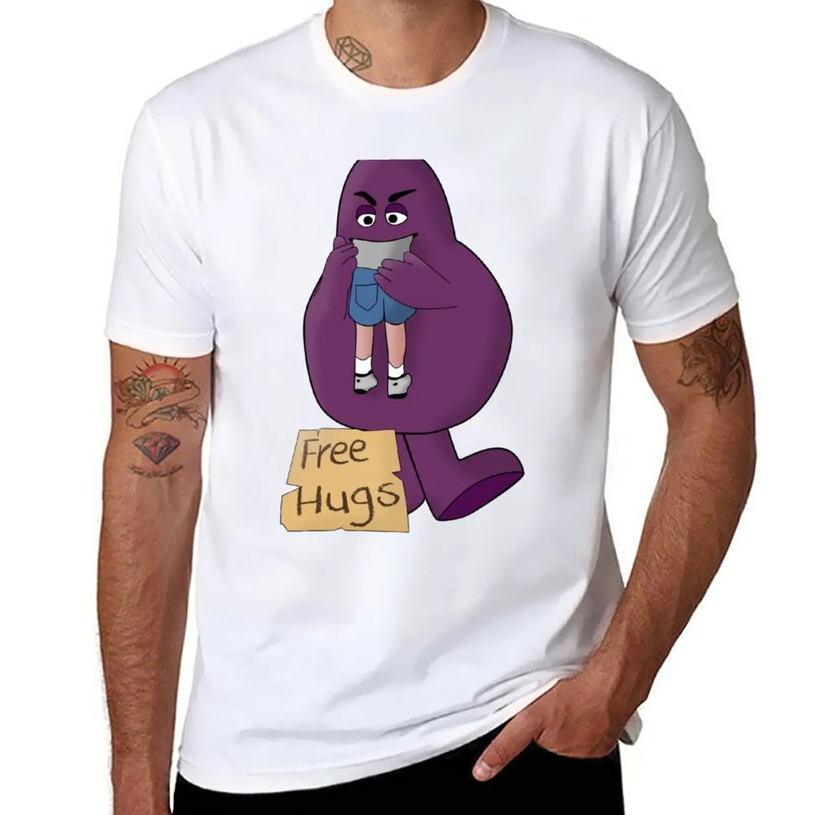 New Hungry for Free Hugs from Grimace! T-Shirt Short t-shirt shirts graphic tees mens champion t shirts