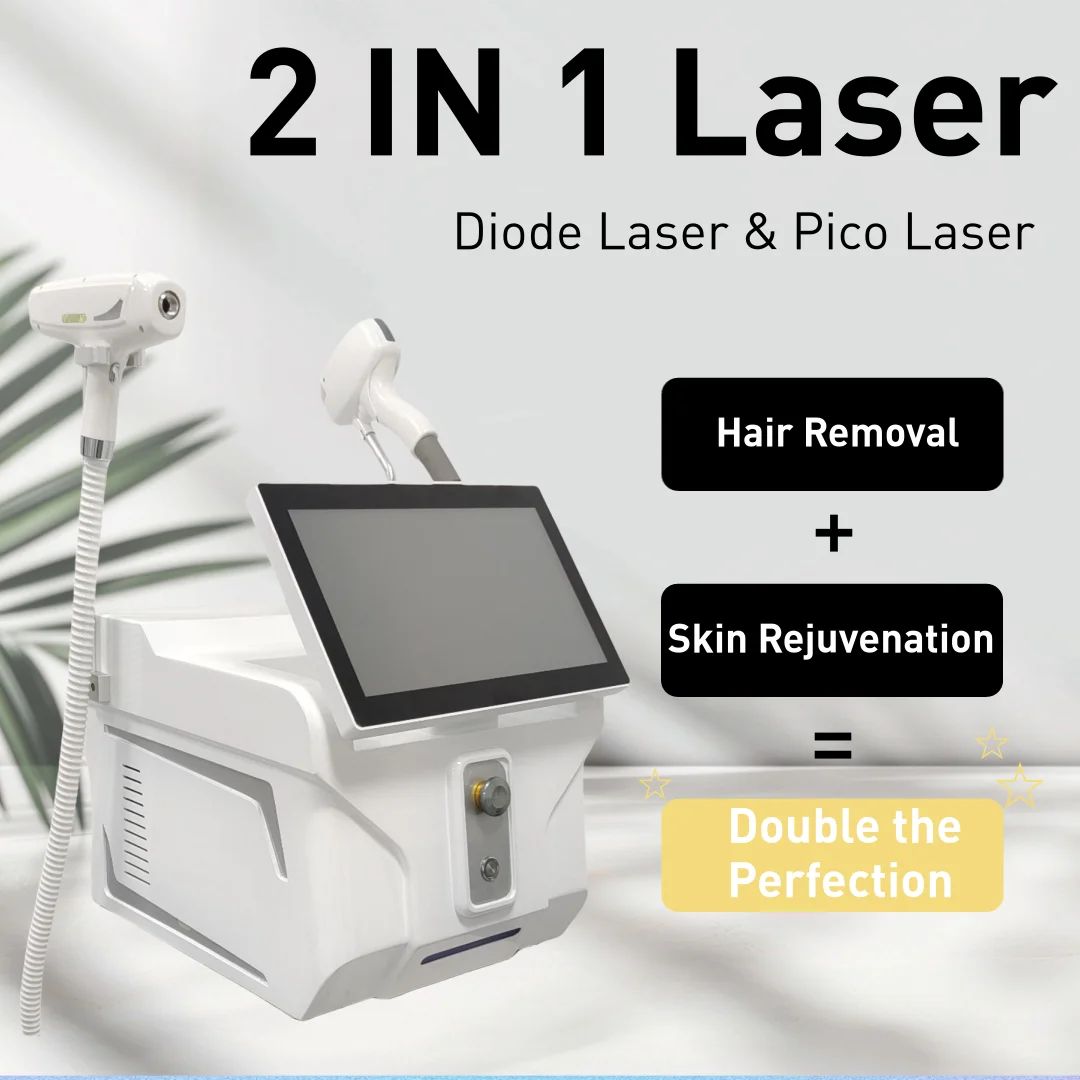 

2025 Сопрано 4000 Вт Титан 2в1 808 нм Профессиональный лазерный станок Диод Пико Пикосекундное устройство для удаления татуировок