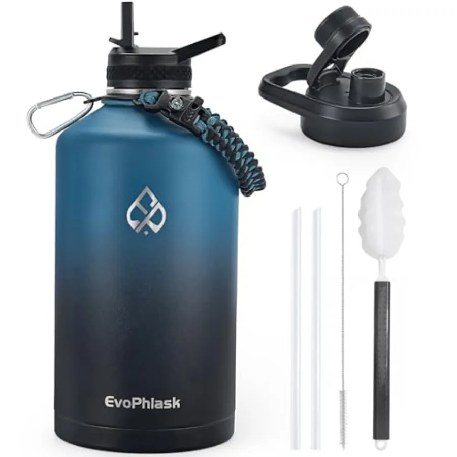 

Бутылка для воды объемом 1 галлон, изолированная, сохраняет холод до 48 часов, большая, из нержавеющей стали, без BPA, герметичная, для спорта