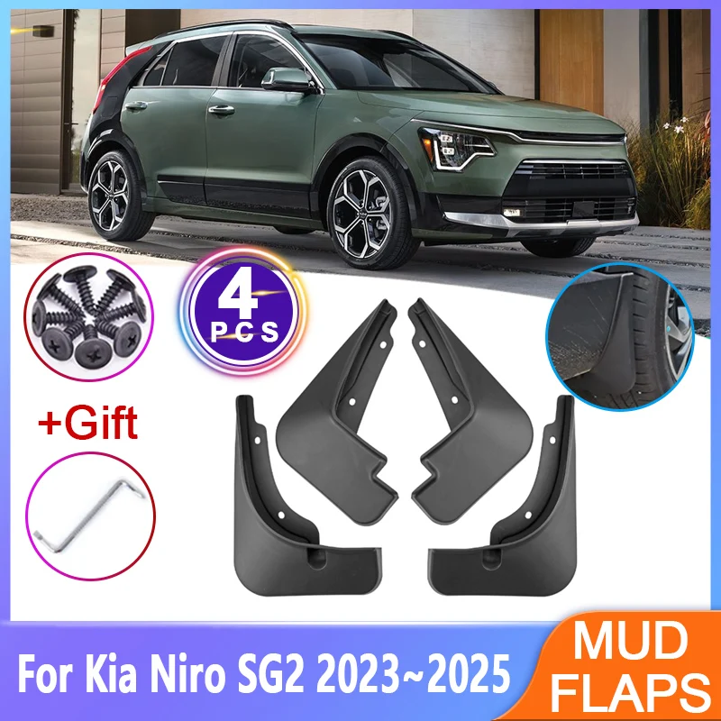 

4pcs WheelMudguards For Kia Niro SG2 MK2 EV HEV PHEV Accessories 2023 2024 2025 Anti-splash Mud Flaps Guards Dust Mudflaps Tools