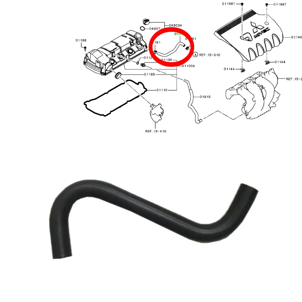 1 Pcs Rocker Cover Breather Hose for Lancer CX CY for Outlander GF Engine Intake Tube for ASX GA 1035B043