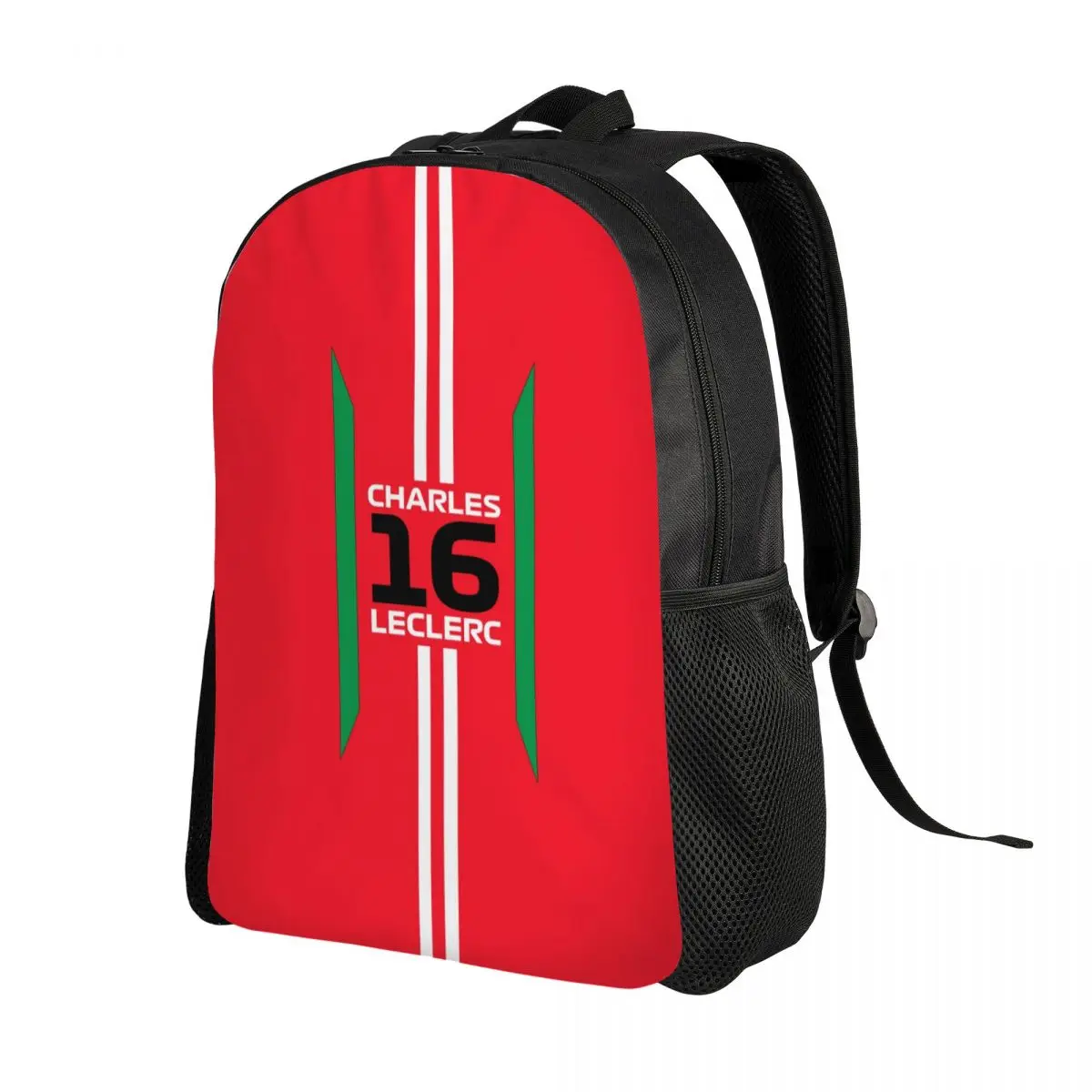 Custom LEC16 Racing Driver Star Backpack for Women Men School College Students Bookbag Fits 15 Inch Laptop Motorsports Bags