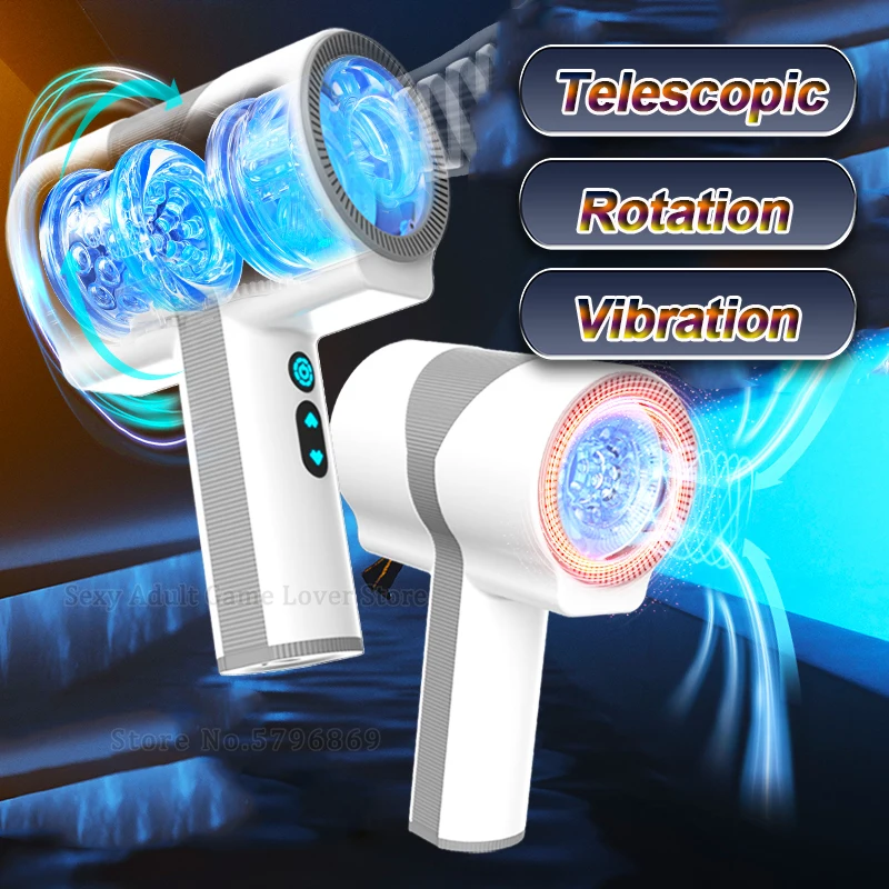 Male Masturbator Automatic Telescopic Rotation Thrusting Artificial Vagina for Men Electronic Adult Onahole Toys for Man