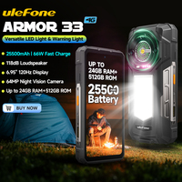 【2025 New】Ulefone Armor 33 Rugged Phone Smartphone Android 15 24GB+512GB 25500mAh Night Camera NFC Loud Speaker Versatile LED