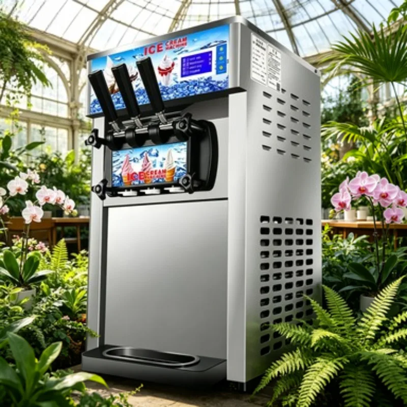 5L Batch Ice Cream Maker Machine Commercial Stainless Steel Soft Serve Equipment Frozen Yogurt Unit for Small Business