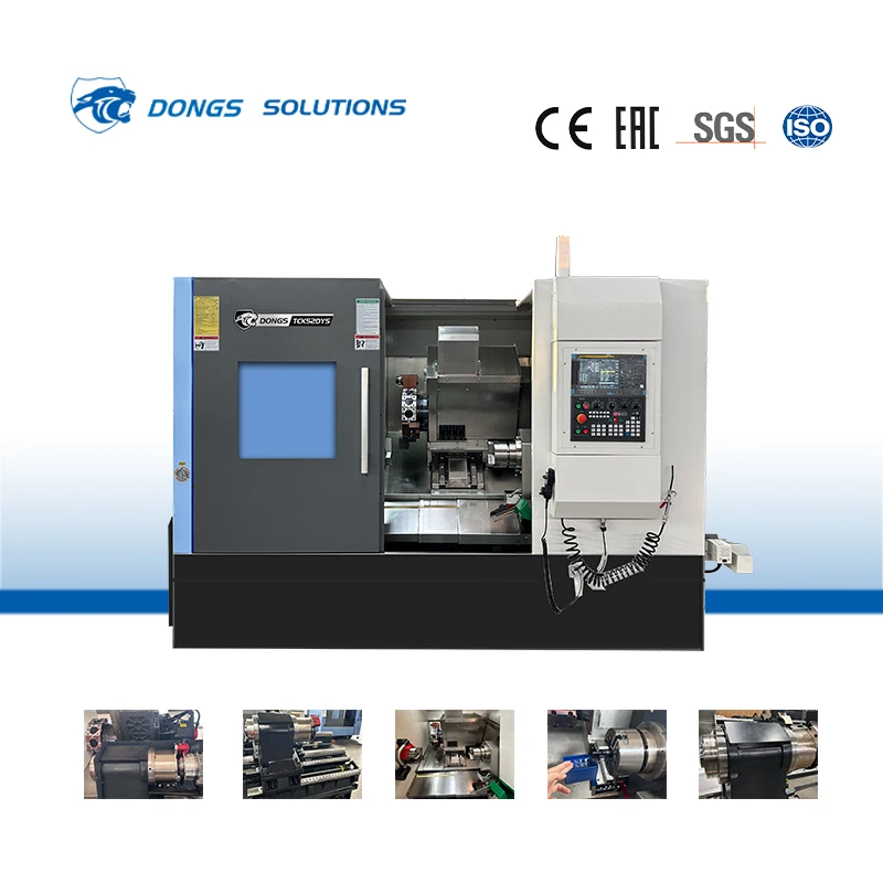 DONGS TCK52DYSHorizontal Twin Spindle Metal Cutting Machine High Performance Slant Bed Dual Spindle Lathe