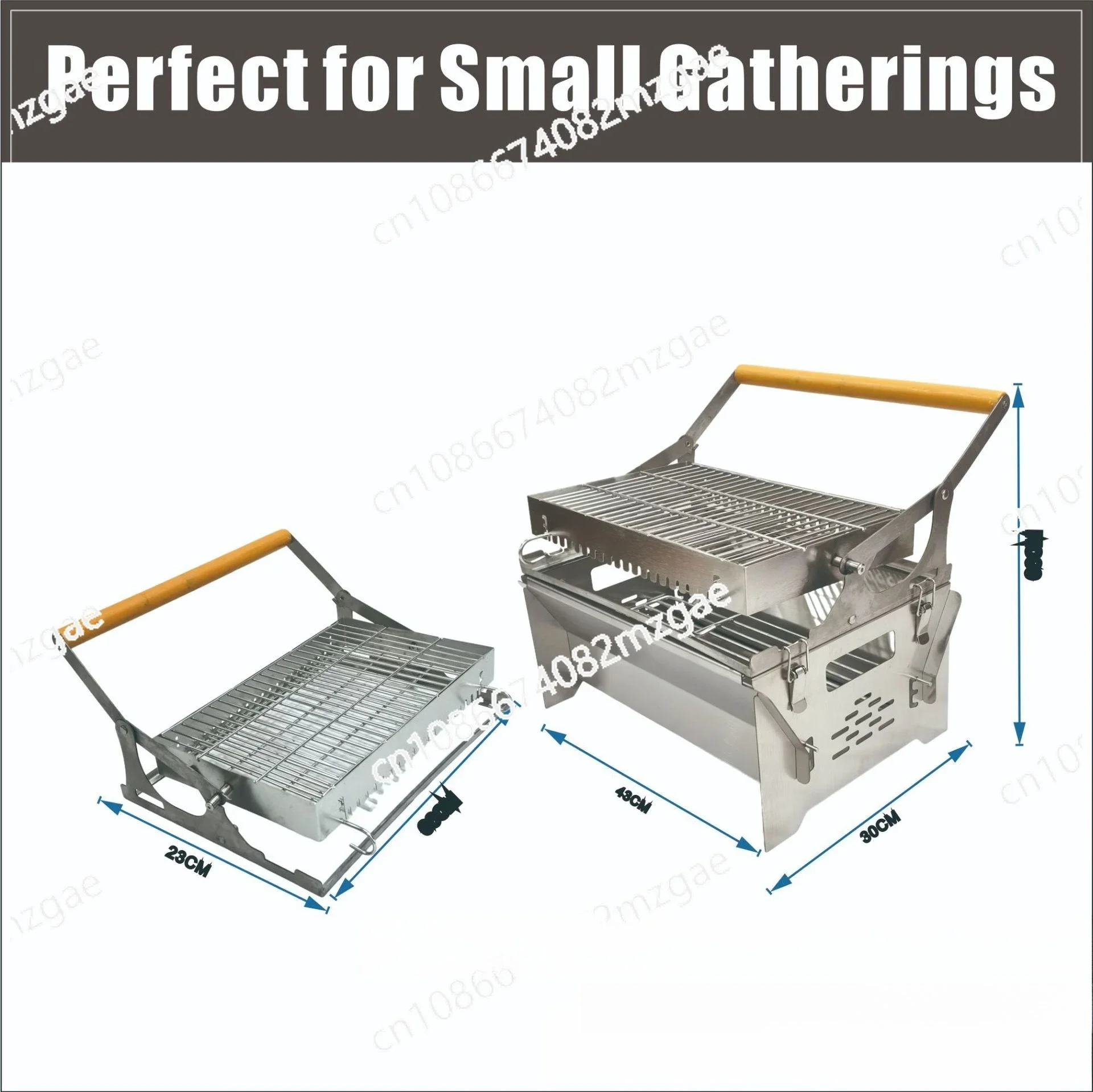 

Removable Flip Grill Household Design - Charcoal Grill Outdoor Fire Pit with Gas Stove Rotating Mesh System