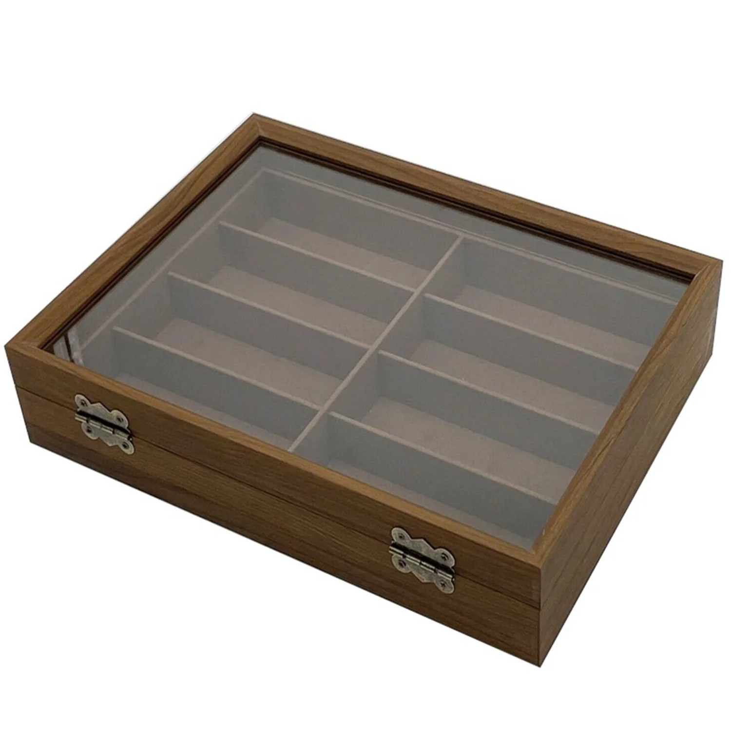 1 Pc Black Walnut Glasses Storage Box, Clear Display Vintage Style Glasses Storage Box, Can Store 8 Pairs of Glasses, Collection