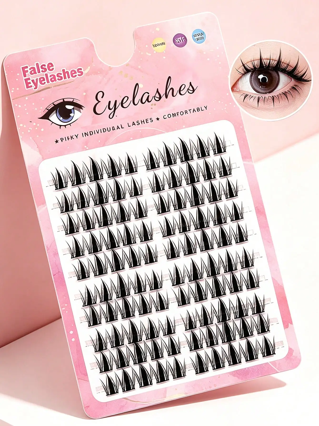 Pointy Fairy Anime Cluster Lashes Soft Lightweight Single Lash Clusters Large Capacity Tray for Daily Cosplay