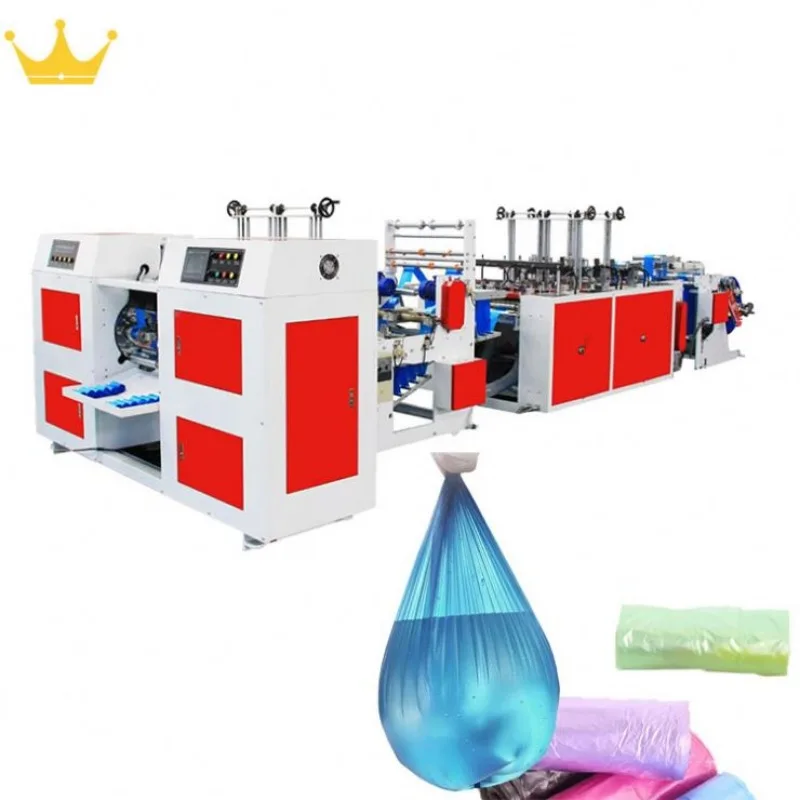 Fully Automatic PE V-fold Bottom Sealing Rolling Garbage Bags Making Machine High Speed Plastic Table Sheet Bags Making Machin