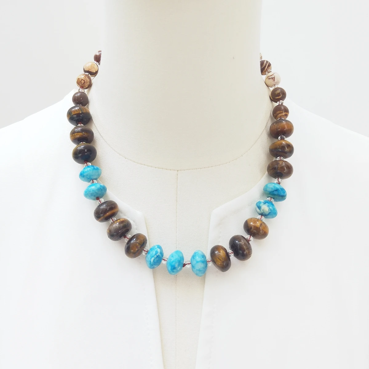 Lii Ji Real Stone Tigers eyes Crystal Necklace 52cm Stock Sale Women Jewelry Gift