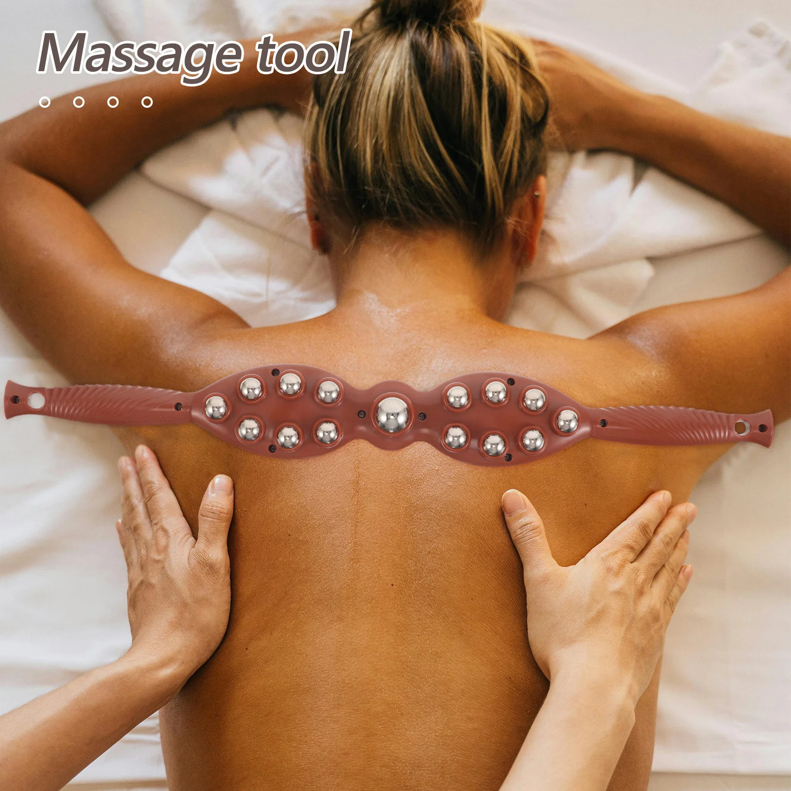 

Massage Roller Stick Steel Ball Handheld Muscle Roller Ergonomic Handle for Back Neck Shoulder Massage Relief Tool