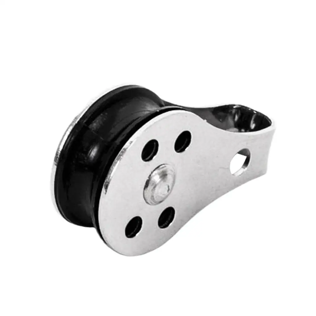Stainless Steel Marine Pulley Block with Nylon Wheel Anchor Trolley System Kayak Accessory for Fishing Boat