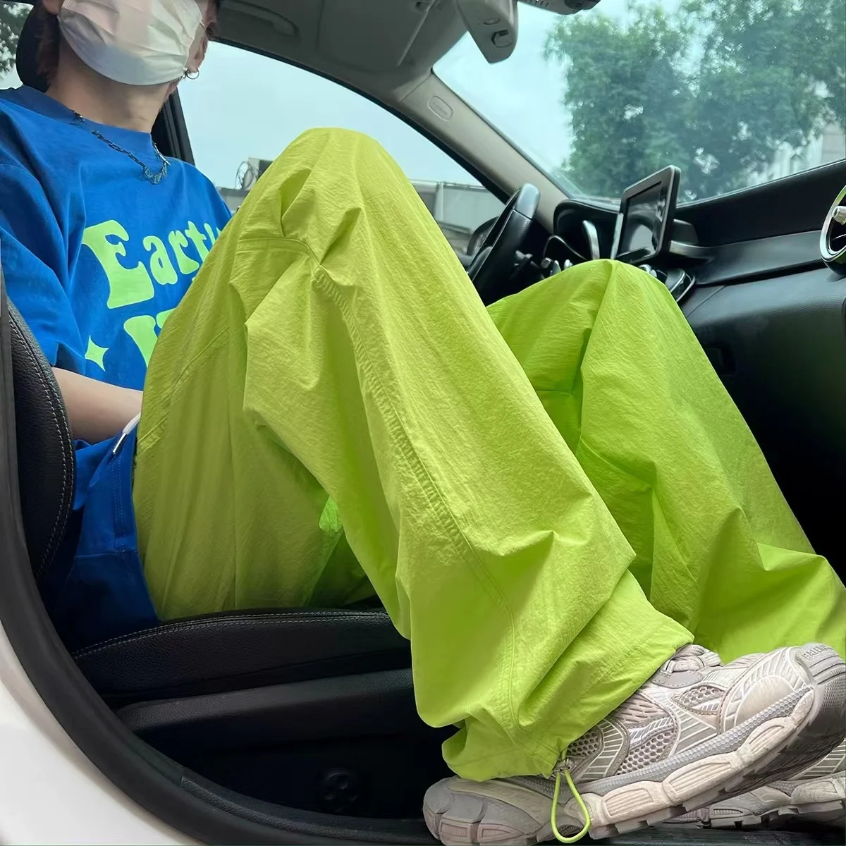 Damenmode, lange Damenhose mit Kordelzug, Damen-Arbeitshose im europäischen und amerikanischen Stil, voll passende High-Street-Sporthose