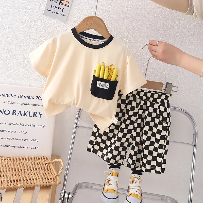 

Kids Clothes Set Baby Boy/Girl T-Shirt + Shorts Summer Clothing Cotton Cartoon Casual Boys Tracksuit Children Baby Clothes Suit