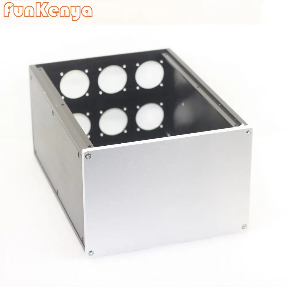 220X150X311mm DIY 6 Ways EU Plug Power Filter Enclosure Anodized Aluminum Europe Socket Chassis Home Audio Headphone Amp Shell