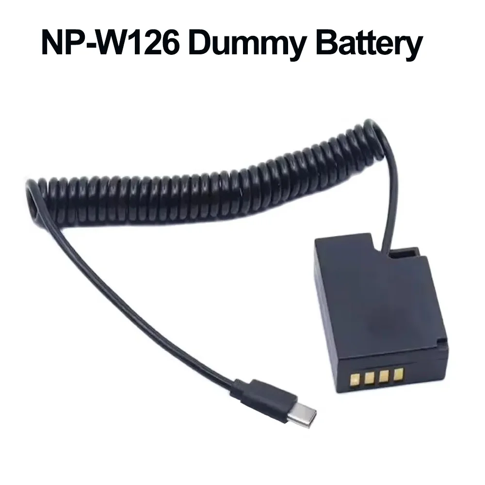 

NP-W126 Dummy Battery PD USB C Adapter CP-W126 DC Coupler for Fujifilm X-T2 X-T3 T200 X-H1 M1 XS10 XT100 X100V Camera