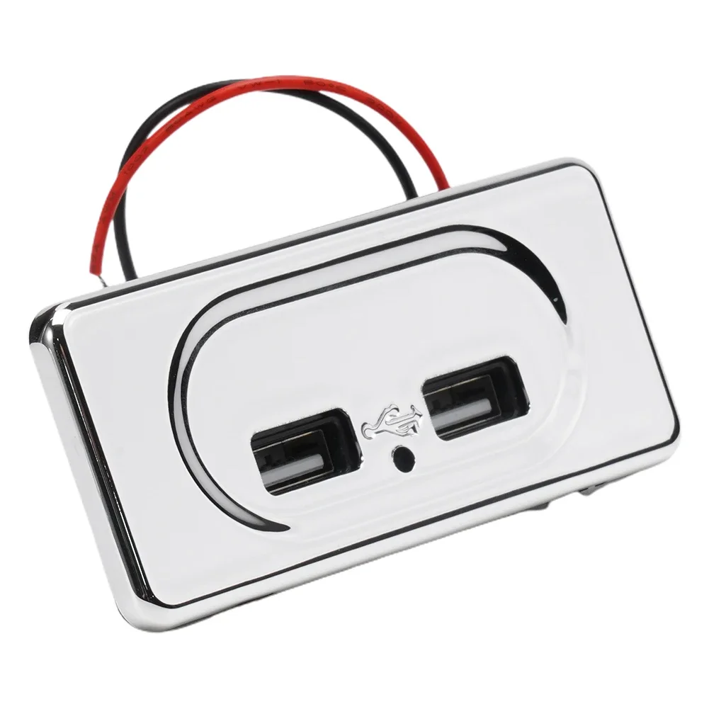 Dual USB Charger Dual Usb Ports Socket Charger 12V/24V 3.1A 3pcs 5V ABS USB Charger For Camper Caravan Motorhome