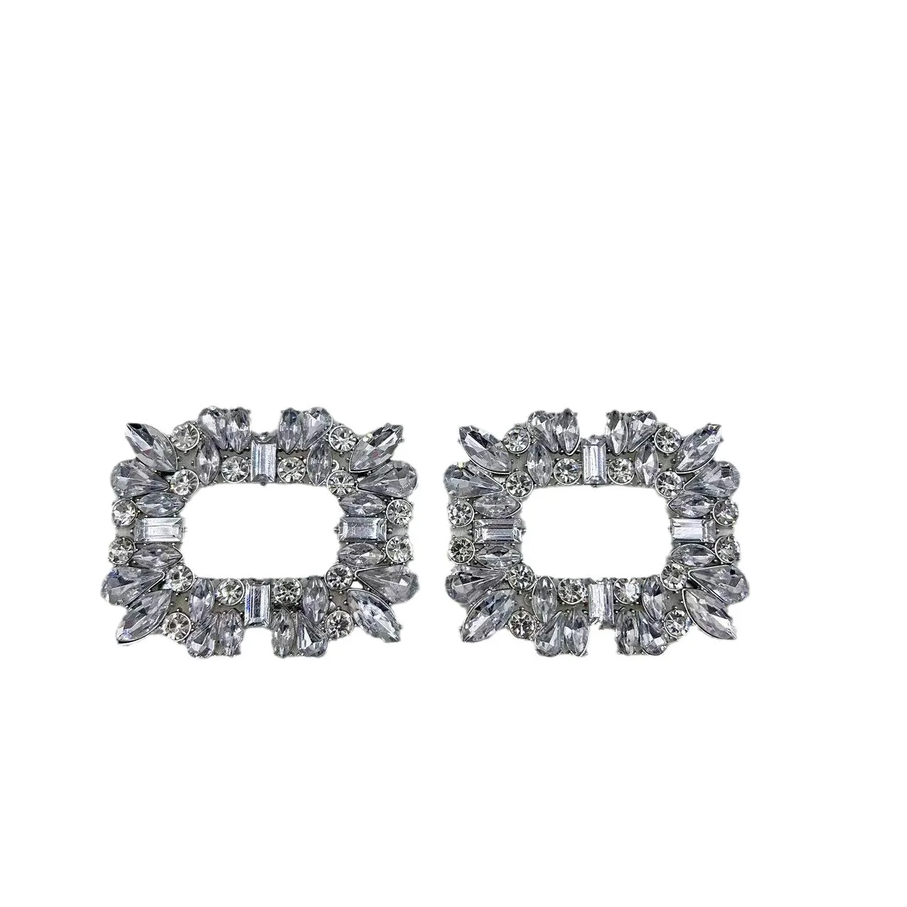 Schuhclips für Hochzeiten – 1 Paar Kristall-Strass-Schnallen für Brautschuhe – Schuhe mit hohen Absätzen und Strass-Schnallen als Accessoire. – Detail 9