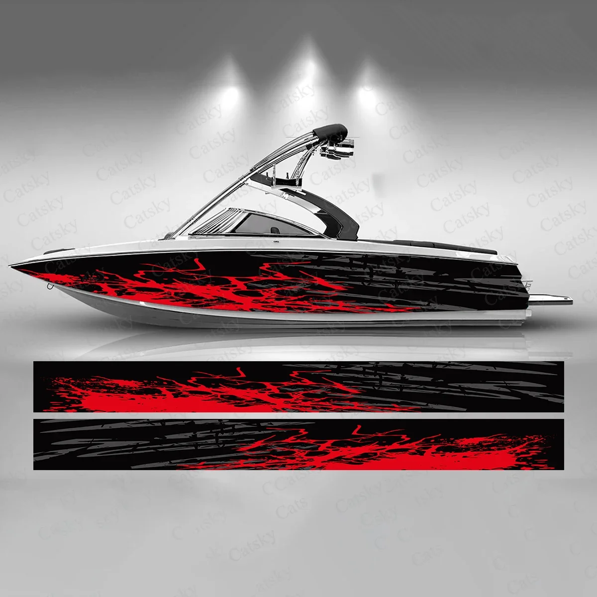 Abstract Colorful Interleave Splash Beautiful  Boat Sticker Vinyl Ship Pontoon Deck Boat Fishing Decorative Pontoon Boats Decal