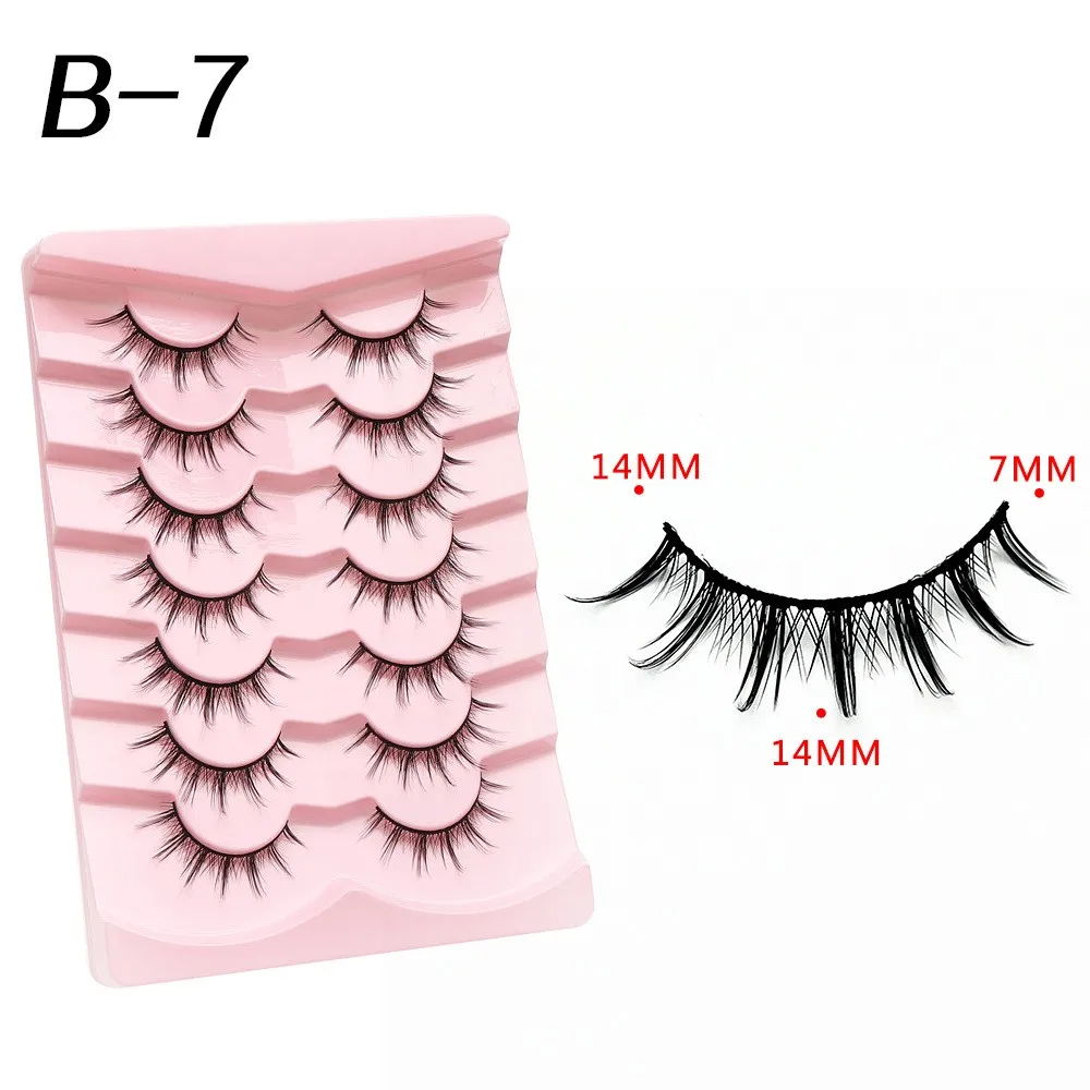 7 pairs/Tray Manga natural long wispy Full strip eyelashes extentions material withPersonalized