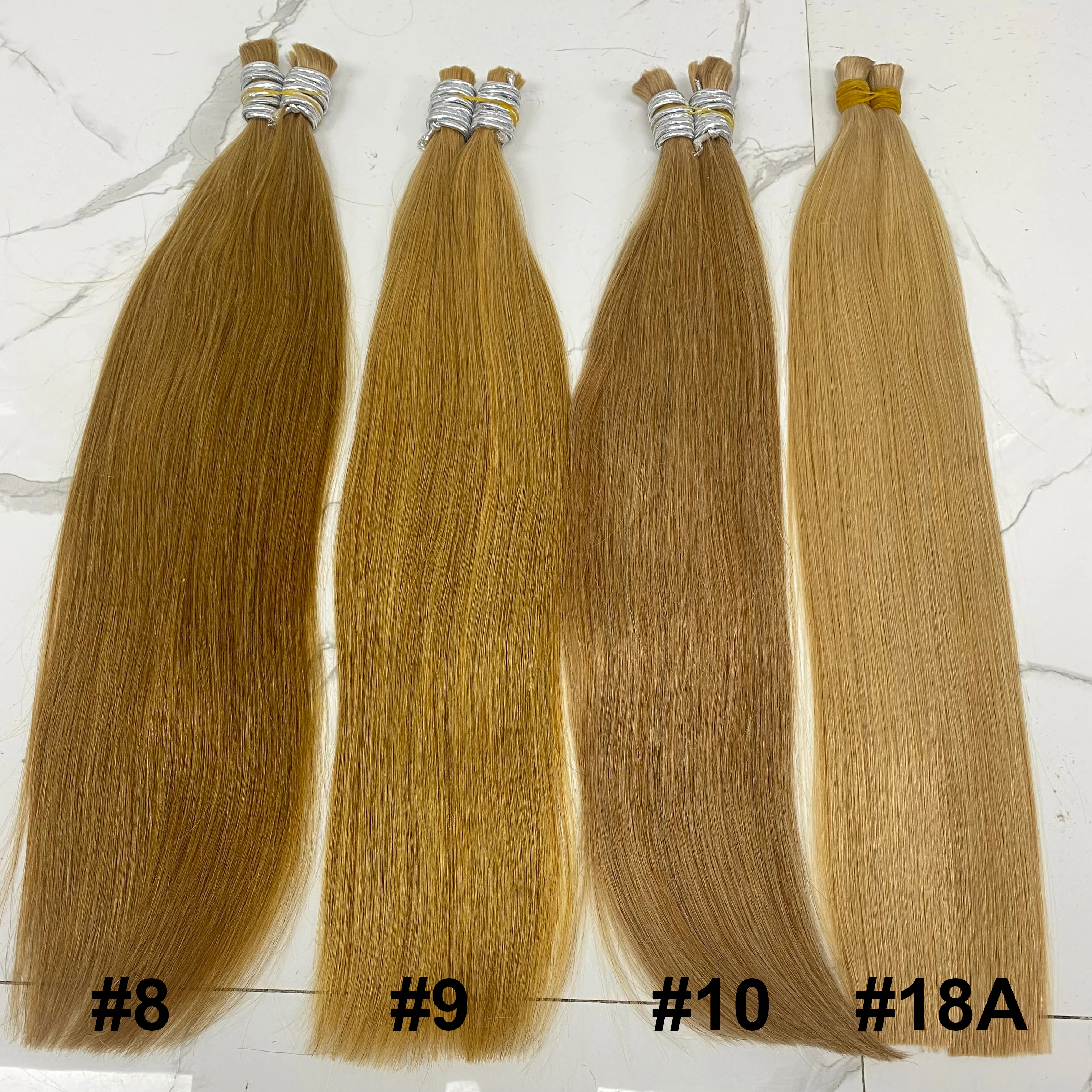 شعر بشري حقيقي لتضفير الشعر السائب بدون لحمة شعر مستقيم نسج حزم شعر ملونة طبيعية وصلات شعر أشقر