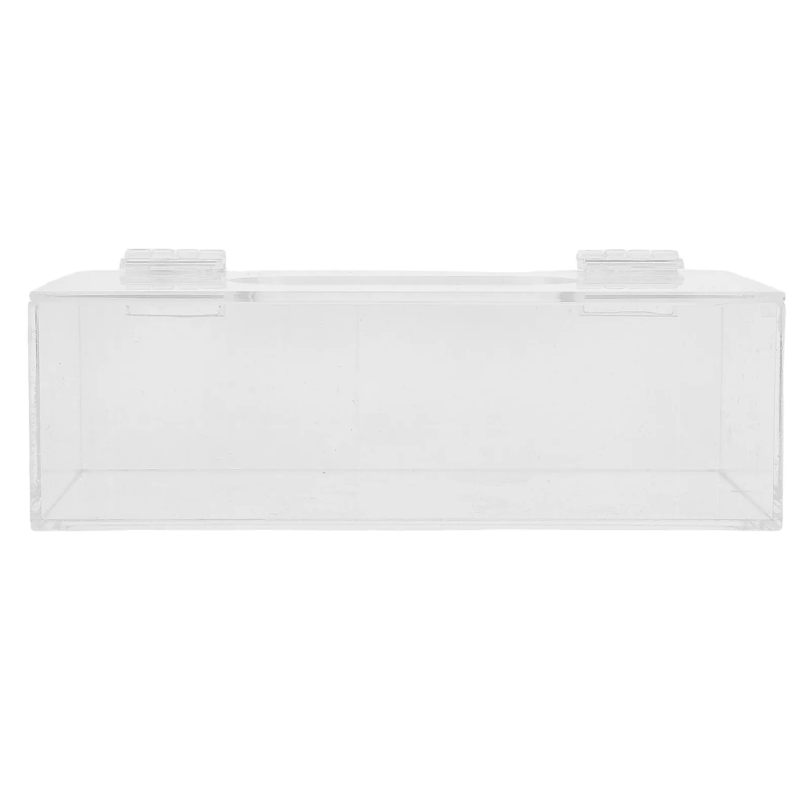 Acrylic Mask Storage Box Clear Hinged Lid 7.9x4x2.6inch Compact Dustproof Face Mask Holder Organizer for Home Office Car Use