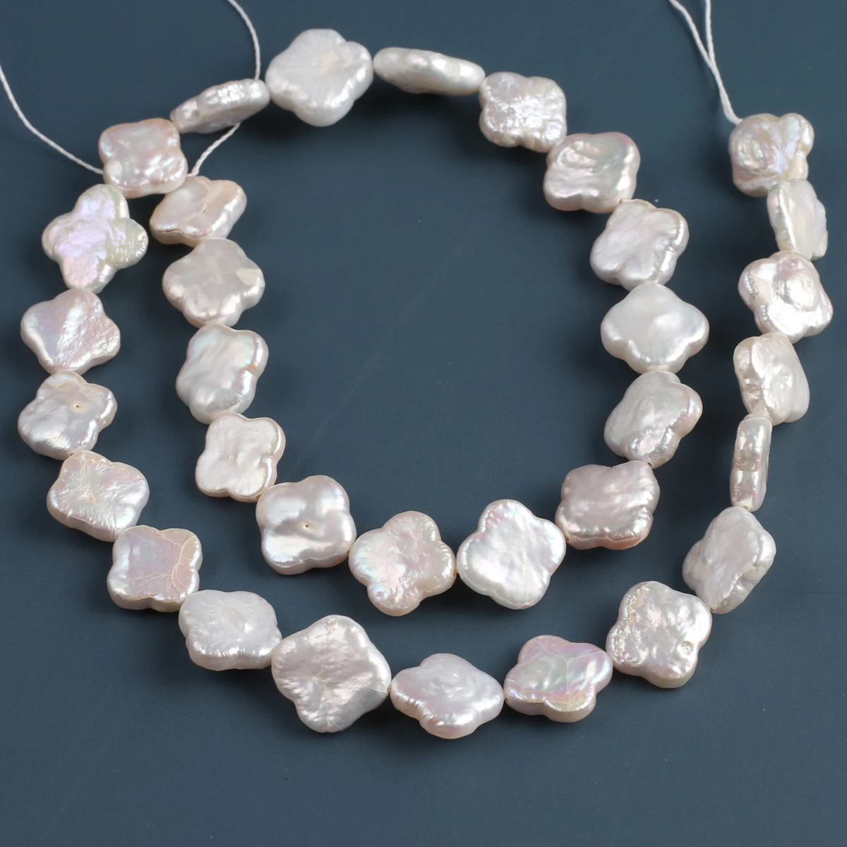 Natural Pearl Four-Leaf Flower Exquisite Shape Elegant Appearance for DIY Jewelry Making Handmade Bracelet Necklace Length 36cm