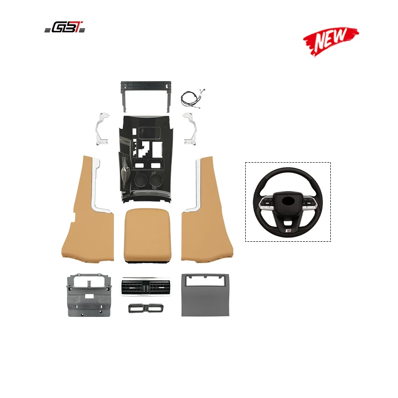 GBT merek LX600 Model pusat kotak sandaran tangan roda kemudi Kit Facelift untuk 2008-2015 Lexus LX570 Model Bodykit Interior