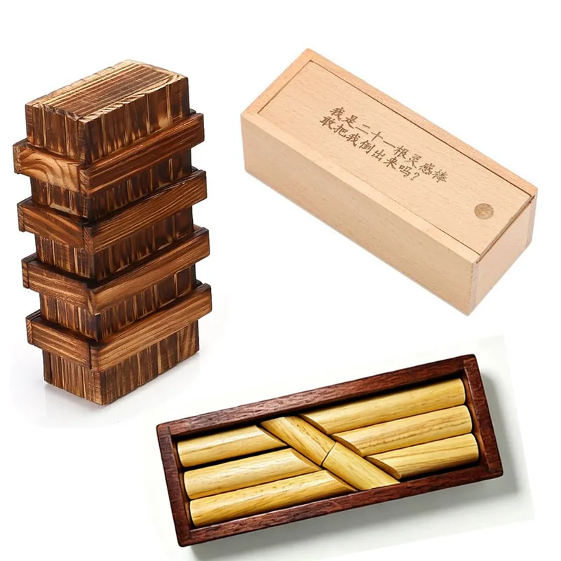 Magic Drawers Secret Box Wooden Sticks Puzzle Brain Teaser Games IQ Logic Problem Solving Educational Toys Gifts For Adults